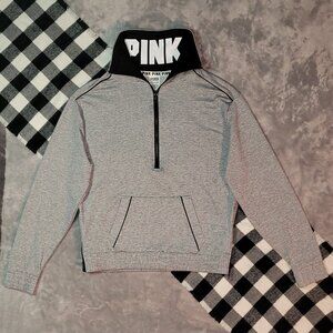 XS | PINK | High-Collar Cozy Half-Zip Lounge Sweatshirt